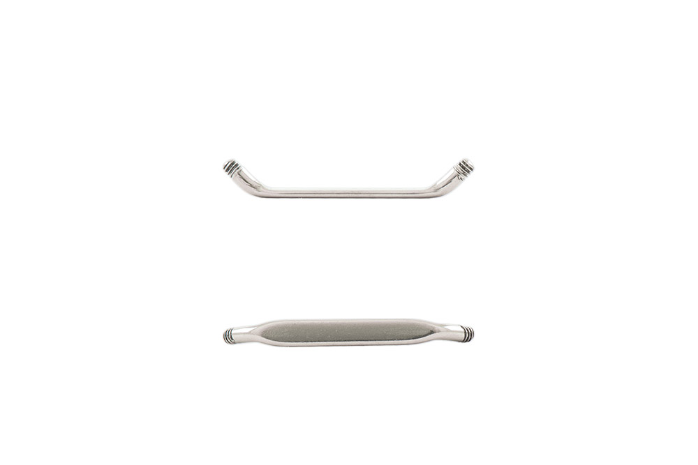 Titan Surface Barbell Piercing FLACH (45 Grad) 1,6 x 1,5 mm ohne Kugeln ++SALE++